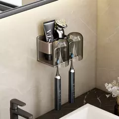 Suporte de Escova de Dentes em Metal | Organização e Elegância para Seu Banheiro  na internet