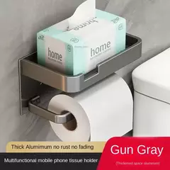 Imagem do Suporte de Papel Higiênico Preto e Dourado – Parede | Elegância e Funcionalidade no Seu Banheiro 