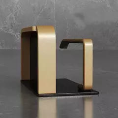 Suporte de Papel Higiênico Preto e Dourado – Parede | Elegância e Funcionalidade no Seu Banheiro 