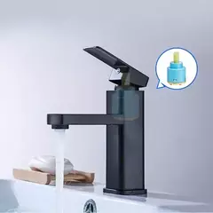 Imagem do Torneira Misturador para Banheiro – Quente e Frio | Preto Fosco ou Cromado