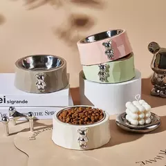 Bacia de Aço Inoxidável Removível – Ideal para Cães e Gatos - Zellor