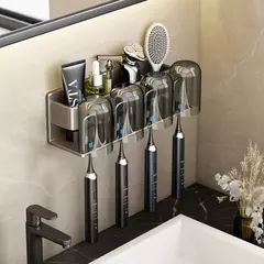 Imagem do Suporte de Escova de Dentes em Metal | Organização e Elegância para Seu Banheiro 
