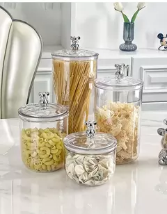 Imagem do Potes Transparentes com Tampa – Armazenamento Prático para Café, Chá, Açúcar e Muito Mais