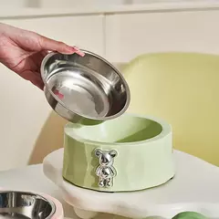 Bacia de Aço Inoxidável Removível – Ideal para Cães e Gatos na internet