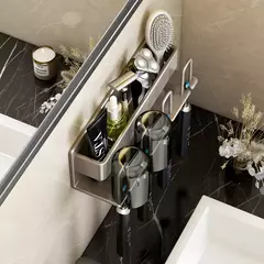 Suporte de Escova de Dentes em Metal | Organização e Elegância para Seu Banheiro 