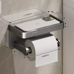 Suporte de Papel Higiênico Preto e Dourado – Parede | Elegância e Funcionalidade no Seu Banheiro  - Zellor