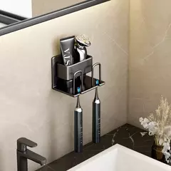 Suporte de Escova de Dentes em Metal | Organização e Elegância para Seu Banheiro 
