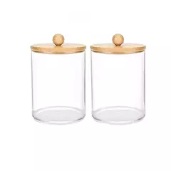 Kit Elegante para Banheiro – Frascos de Boticário com Tampa + Porta-Sabonete de Bambu - comprar online