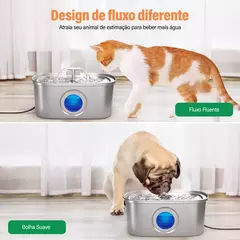 Imagem do Newpet Bebedouro para gatos em aço inoxidável de 3 2 litros Bebedouro automát
