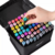 Imagem do Kit Caneta Colorida Ponta Dupla 80Pçs com Estojo (Versão Pretas ou Brancas)