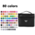 Imagem do Kit Caneta Colorida Ponta Dupla 80Pçs com Estojo (Versão Pretas ou Brancas)