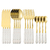 Kit 24 peças Talheres Colher Garfo Faca Luxo Linha Ouro (Sem Suporte)