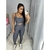 Conjunto top com calça bojo removível fitness academia feminino cintura alta moda zero transparência - loja online