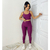 Conjunto top com calça bojo removível fitness academia feminino cintura alta moda zero transparência - comprar online