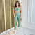 Conjunto top com calça bojo removível fitness academia feminino cintura alta moda zero transparência - Lidra.oficial