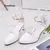 Scarpin Branco Elegante em Couro Sintético – Salto Fino Estilo Stiletto | Conforto e Estilo para Escritório, Rua ou Ocasiões Casuais - loja online