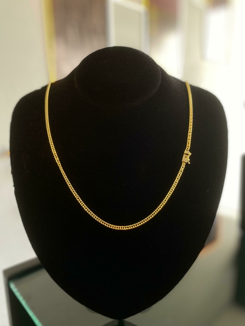 Corrente Elo Duplo 3mm Banhado Ouro 18k