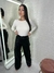 Calça wide leg cargo couro - comprar online