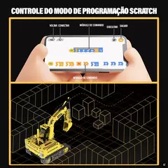Kit de Blocos de Engenharia 5 em 1 - Escavadeira e Robô