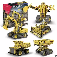 Kit de Blocos de Engenharia 5 em 1 - Escavadeira e Robô