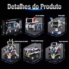 Blocos de Montar - Robô 5 em 1 com controle remoto. - Pequeno Inventor