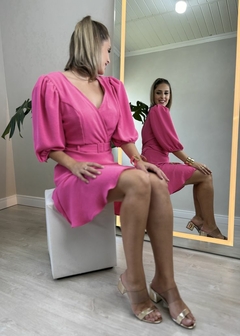 Vestido Crepe Curto Feminino Casual - Amsterdam Closet