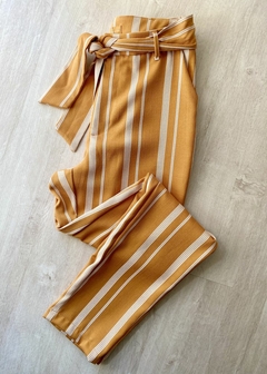Imagem do Calça Linho Feminina Listrada Comfy