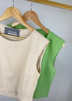 BLUSA LINHO CROPPED SOLTA