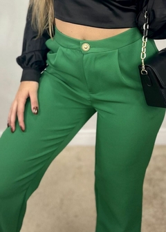 CALÇA EM ALFAIATARIA SOLTA WIDE LEG VERDE na internet