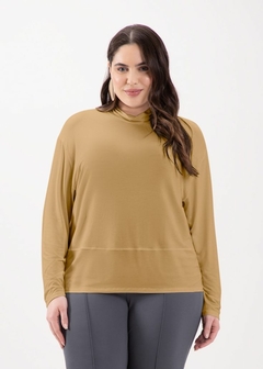 Blusa Malha Comfy Gola Alta Feminina - loja online