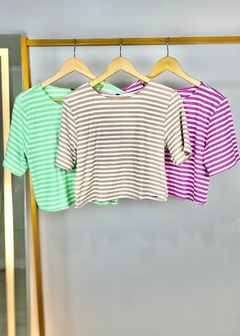 BLUSA EM MALHA CANELADA CROPPED FEMININA - loja online