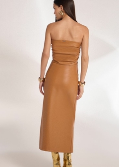VESTIDO MAXI MIDI EM COURO P.U. na internet