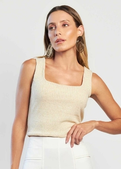 REGATA CROPPED MALHA CANELADA LUREX - Amsterdam Closet