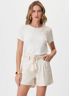 BLUSA LINHO SOLTA BORDADA