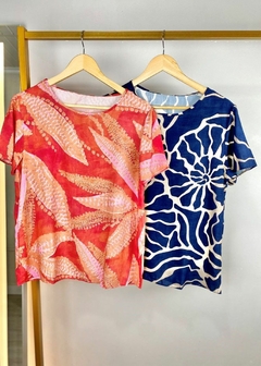 BLUSA EM VISCOSE FEMININA MANGA CURTA