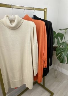 Blusa Tricot Solta Gola Alta Inverno Feminina - comprar online
