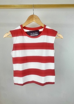 REGATA CROPPED EM MALHA JUSTO LISTRADA