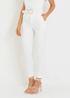 CALÇA EM TECIDO MOM FEMININA COM CINTO - comprar online