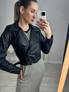 JAQUETA RENATA BIKER COURO SINTÉTICO - Amsterdam Closet