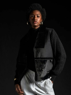 Casaco Tricot Com Detalhes Suede Feminino - loja online