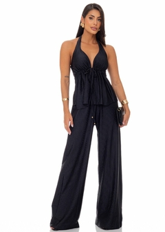 CALÇA EM MALHA PANTALONA COM ELÁSTICO NA CINTURA - loja online