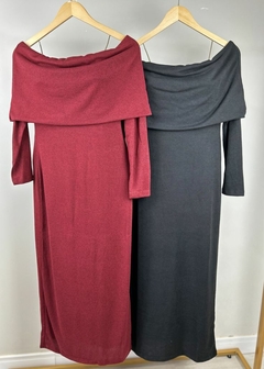 Vestido Malha Midi Casual Inverno Feminino