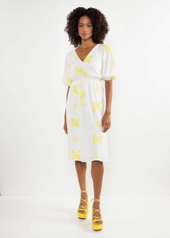 VESTIDO FEMININO SOLTO MIDI MEIA MANGA - loja online