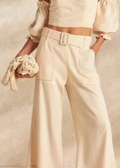 CALÇA BLEND DE LINHO CROPPED - comprar online