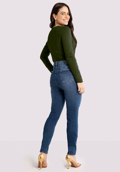 CALÇA JEANS SKINNY LUNENDER AZUL CHAPA BARRIGA - comprar online