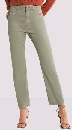 CALÇA SARJA COTELÊ FEMININA VERDE CHAPA BARRIGA