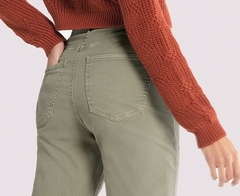 CALÇA SARJA COTELÊ FEMININA VERDE CHAPA BARRIGA - Amsterdam Closet