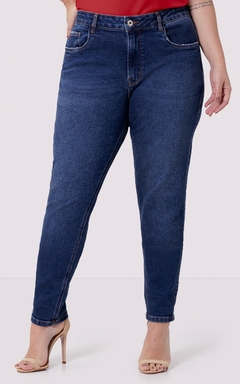 CALÇA JEANS FEMININA SKINNY COM ELASTANO AZUL ESCURO