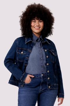 Imagem do JAQUETA JEANS COM ELASTANO MANGA LONGA PLUS SIZE