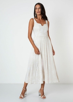 VESTIDO LINHO MIDI ESTAMPADO